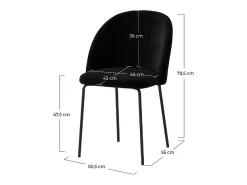 Set de 2 sillas en tejido bouclé negro - Karl