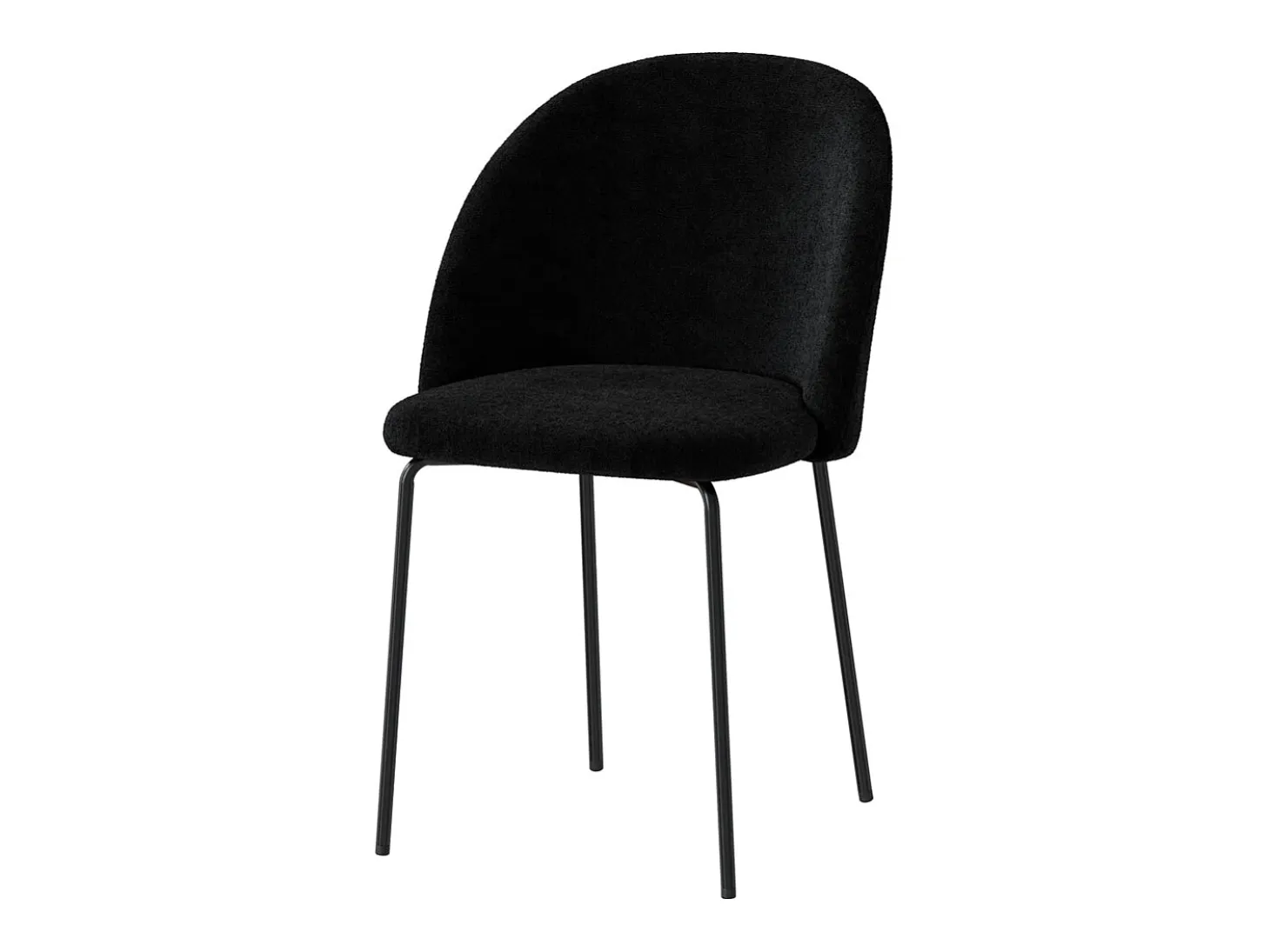 Set de 2 sillas en tejido bouclé negro - Karl