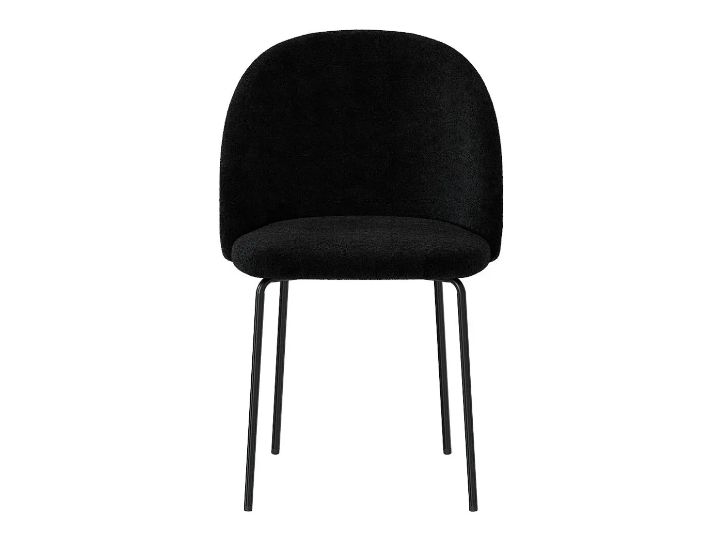 Set de 2 sillas en tejido bouclé negro - Karl