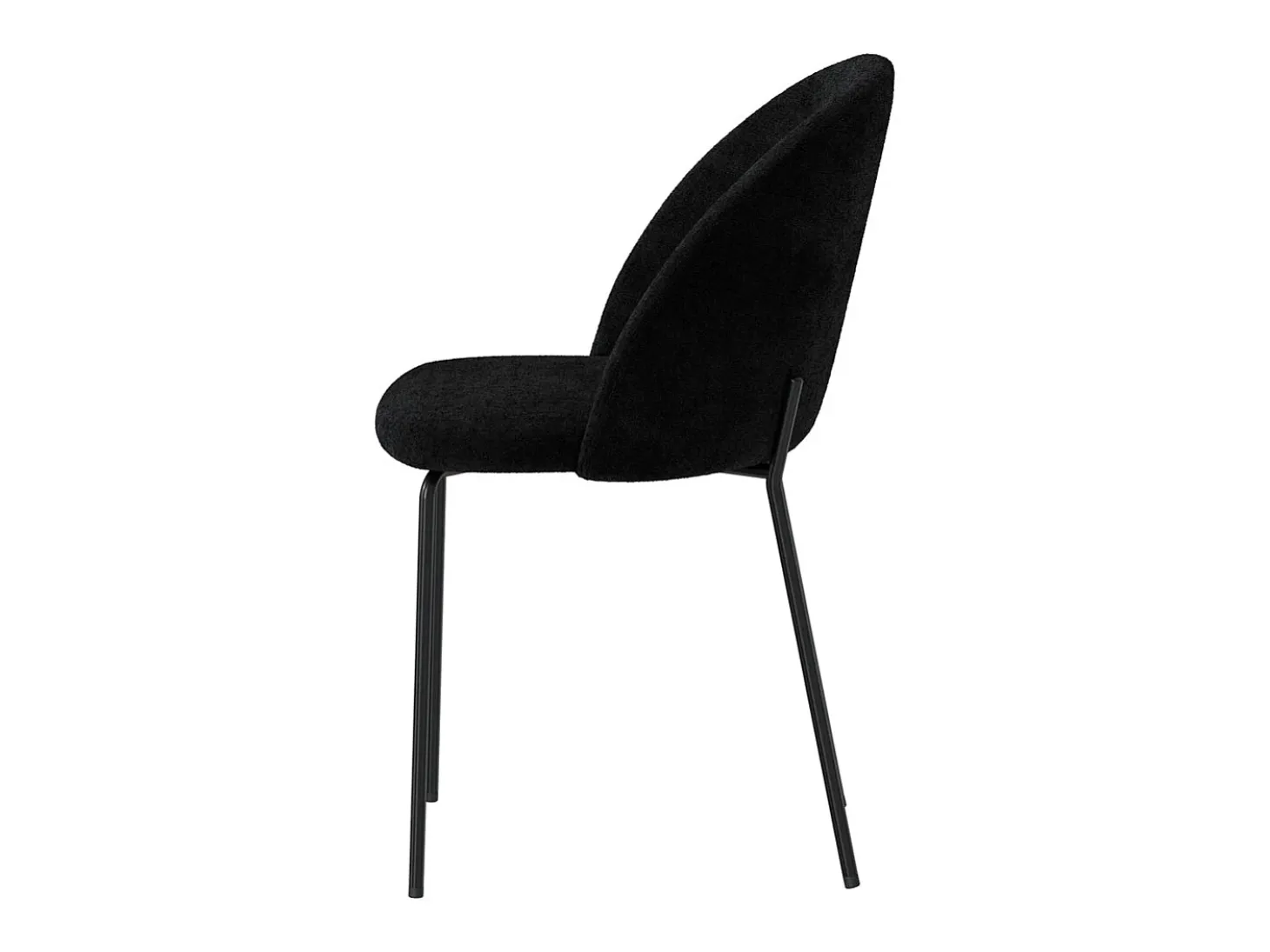 Set de 2 sillas en tejido bouclé negro - Karl