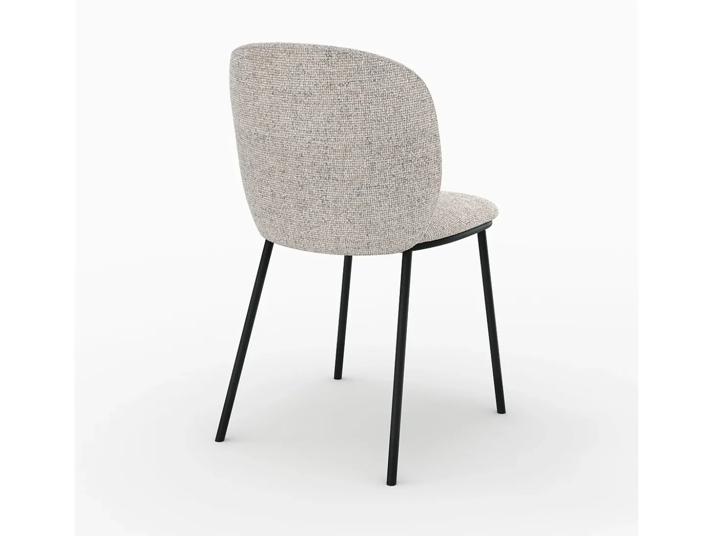 Set de 2 sillas en tejido bouclé beige - Adèle
