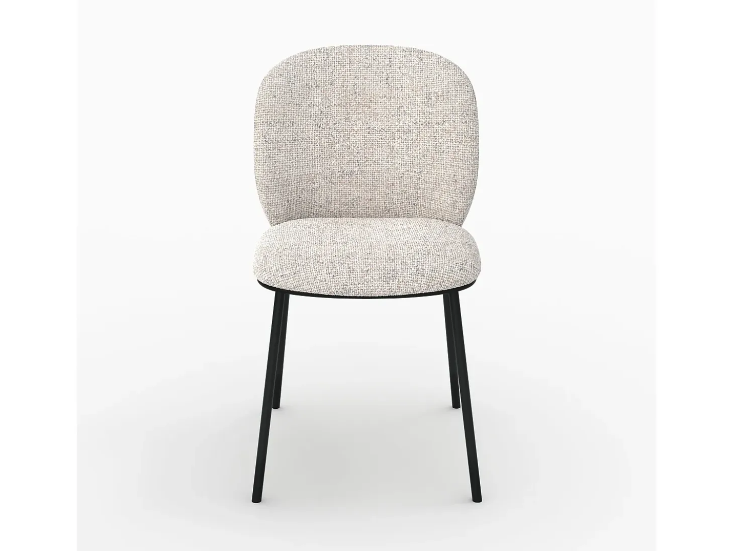 Set de 2 sillas en tejido bouclé beige - Adèle