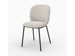 Set de 2 sillas en tejido bouclé beige - Adèle