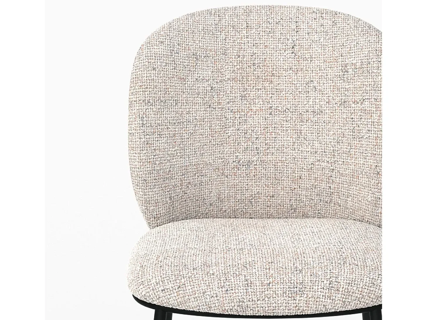 Set de 2 sillas en tejido bouclé beige - Adèle