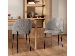 Set de 2 sillas en tejido gris claro moteado - Karl