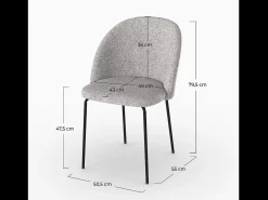 Set de 2 sillas en tejido gris claro moteado - Karl