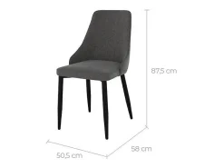 Set de 2 sillas en tela gris oscuro con patas de metal - Pipo