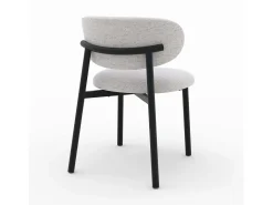 Set de 2 sillas en tela jaspeada gris claro y patas de metal negro - Nao