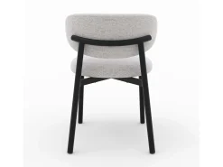 Set de 2 sillas en tela jaspeada gris claro y patas de metal negro - Nao