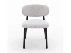 Set de 2 sillas en tela jaspeada gris claro y patas de metal negro - Nao
