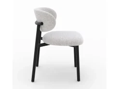 Set de 2 sillas en tela jaspeada gris claro y patas de metal negro - Nao