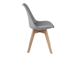 Set de 2 sillas escandinava gris claro y patas de madera - Skandi