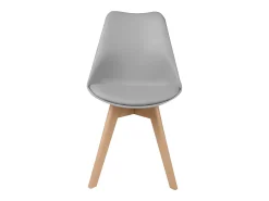 Set de 2 sillas escandinava gris claro y patas de madera - Skandi