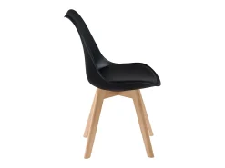 Set de 2 sillas escandinava negra con patas de madera - Skandi
