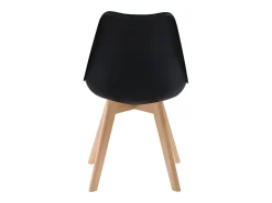 Set de 2 sillas escandinava negra con patas de madera - Skandi
