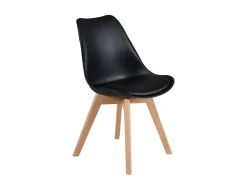 Set de 2 sillas escandinava negra con patas de madera - Skandi