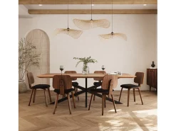 Set de 2 sillas Flow en madera y PU negro - Flow