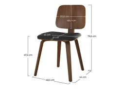 Set de 2 sillas Flow en madera y PU negro - Flow