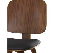 Set de 2 sillas Flow en madera y PU negro - Flow