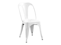 Set de 2 sillas Indus blancas mate de metal con acabado mate