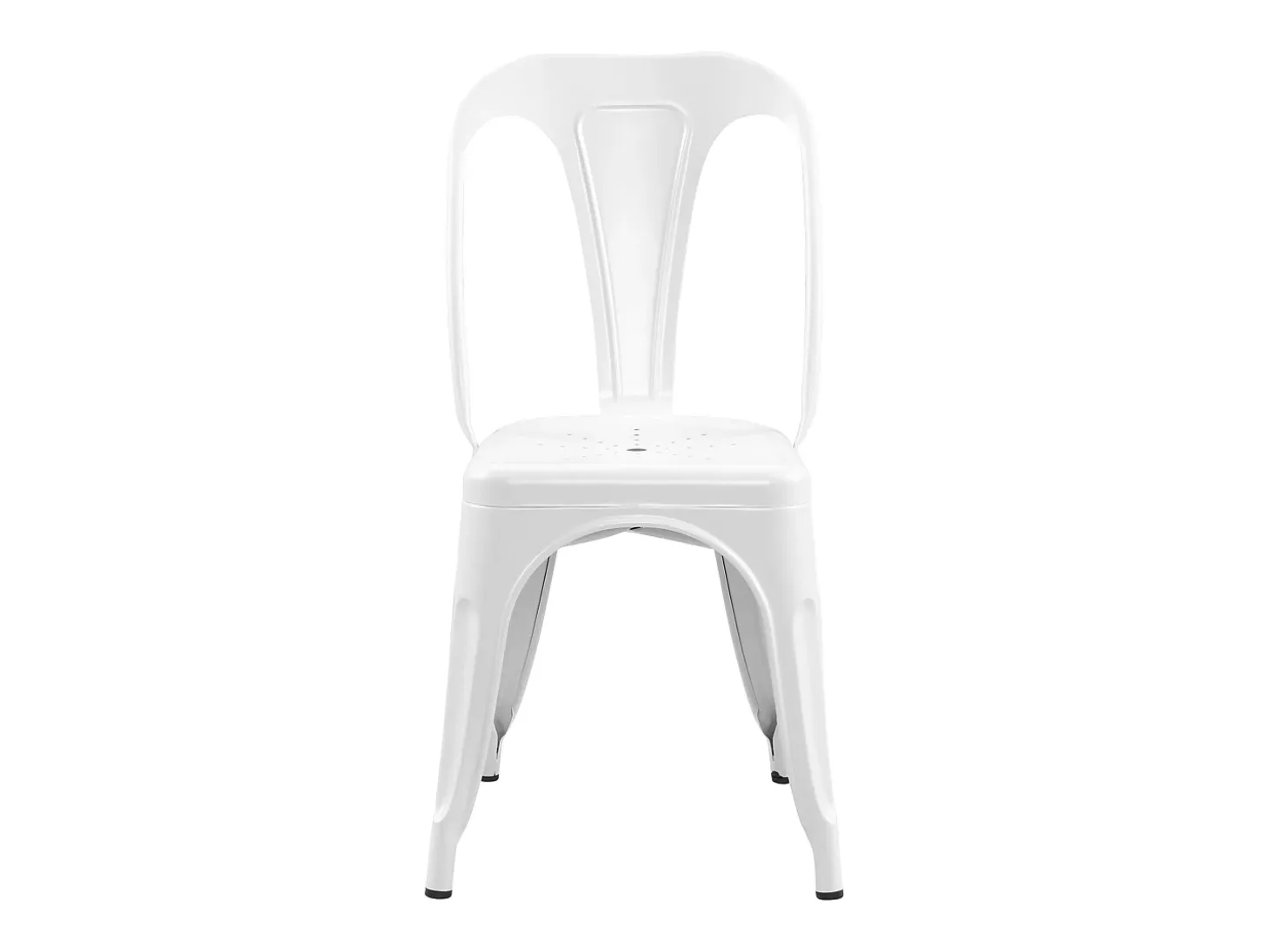 Set de 2 sillas Indus blancas mate de metal con acabado mate