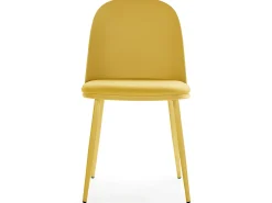 Set de 4 sillas Kana Mostaza, patas metálicas y asiento tapizado