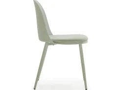Set de 4 sillas Kana Verde, patas metálicas y asiento tapizado