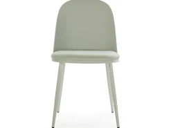 Set de 4 sillas Kana Verde, patas metálicas y asiento tapizado