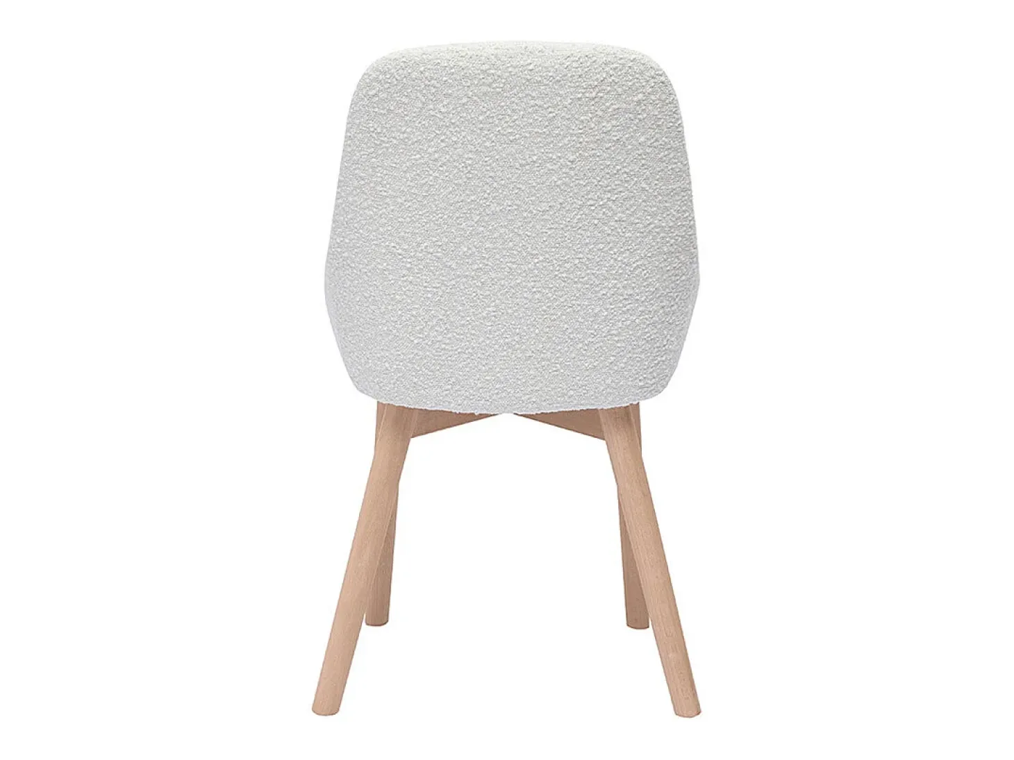 Set de 2 sillas nórdicas de borreguillo blanco y madera clara maciza HOLO