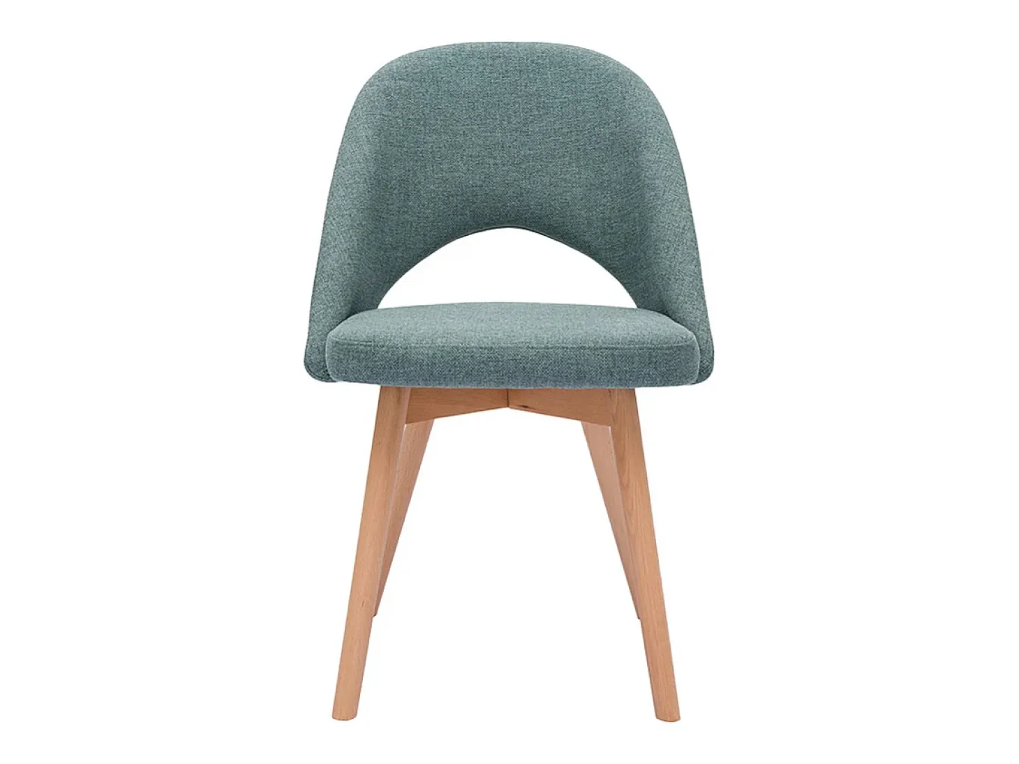 Set de 2 sillas nórdicas de tela verde grisáceo y madera clara COSETTE