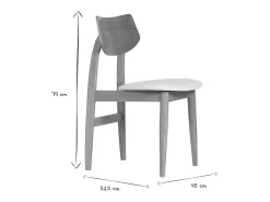 Set de 2 sillas nórdicas de madera clara y blanco ELION