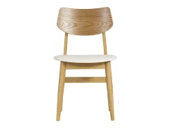 Set de 2 sillas nórdicas de madera clara y blanco ELION