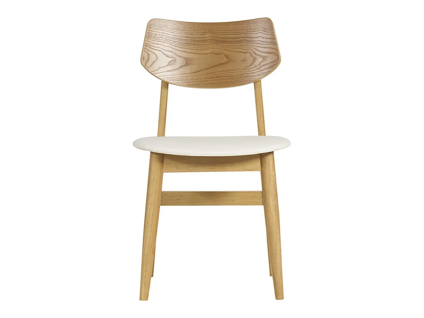 Set de 2 sillas nórdicas de madera clara y blanco ELION