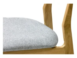 Set de 2 sillas nórdicas de tejido efecto aterciopelado texturizado gris jaspeado y madera clara de haya maciza MAYA