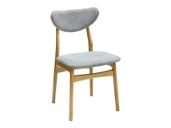 Set de 2 sillas nórdicas de tejido efecto aterciopelado texturizado gris jaspeado y madera clara de haya maciza MAYA