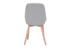 Set de 2 sillas nórdicas de tela gris clara y madera clara maciza HOLO