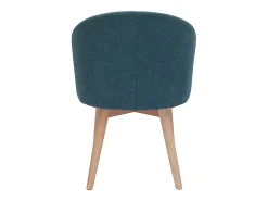 Set de 2 sillas nórdicas de tela efecto aterciopelado azul petróleo y madera clara maciza VANITY