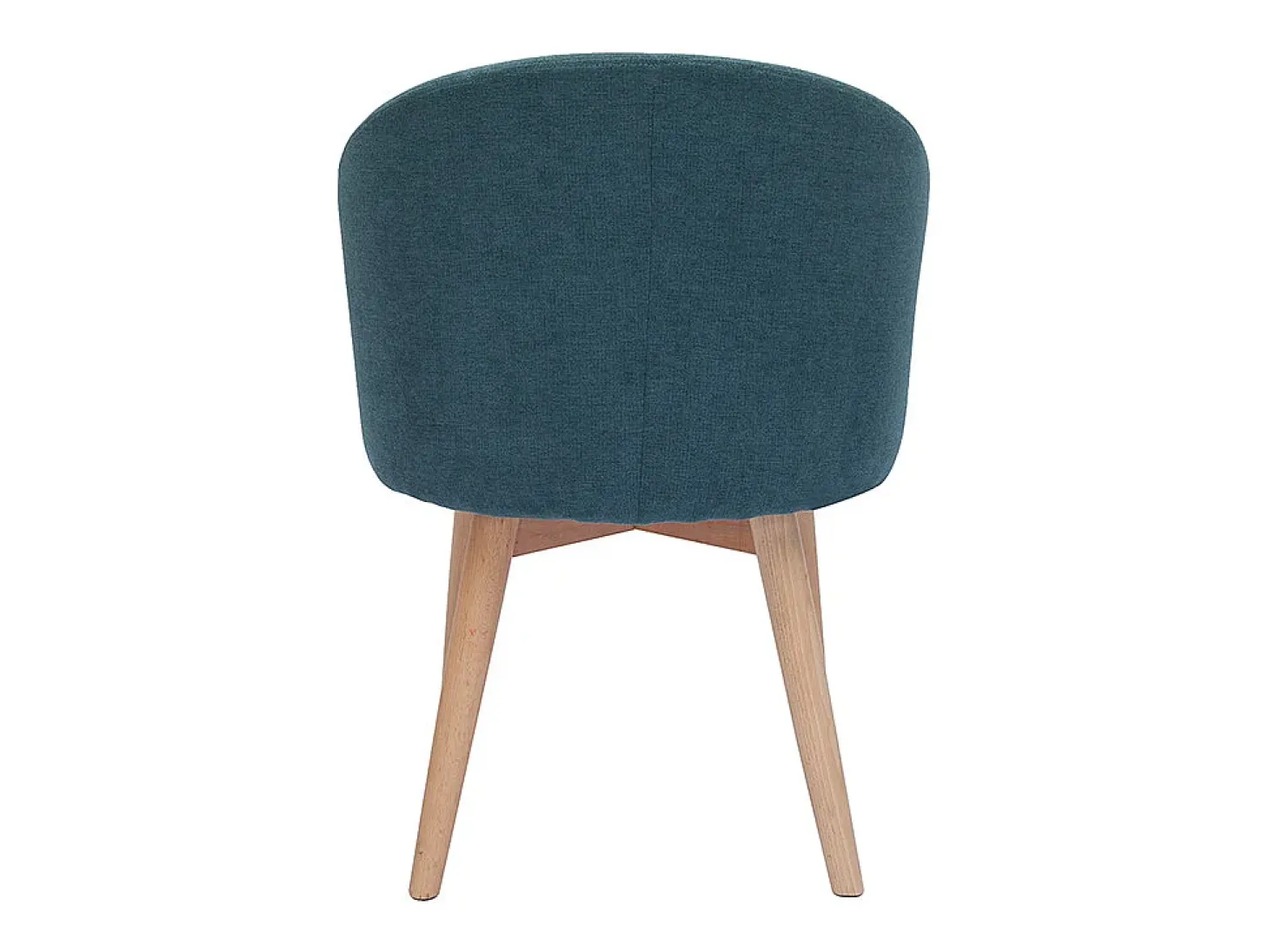 Set de 2 sillas nórdicas de tela efecto aterciopelado azul petróleo y madera clara maciza VANITY