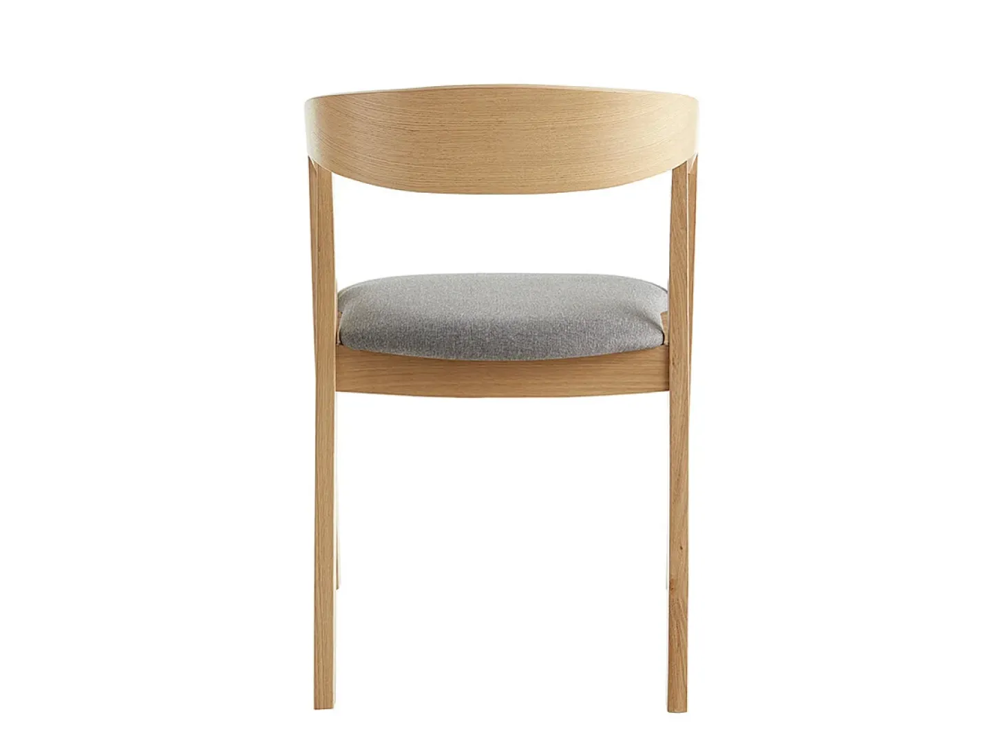 Set de 2 sillas nórdicas de madera clara de roble macizo y tela gris LOVA