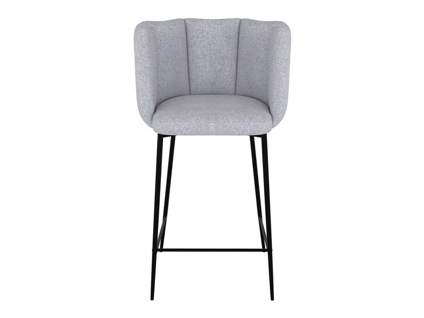 Set de 2 sillas para isla de cocina en tela gris claro 67 cm - Rosy