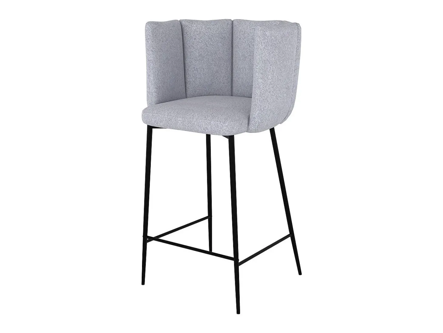 Set de 2 sillas para isla de cocina en tela gris claro 67 cm - Rosy