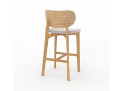 Set de 2 sillas para isla central en madera y tela beige 66 cm - Aria