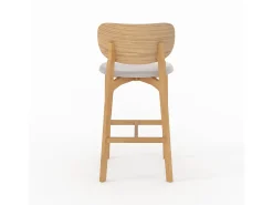 Set de 2 sillas para isla central en madera y tela beige 66 cm - Aria