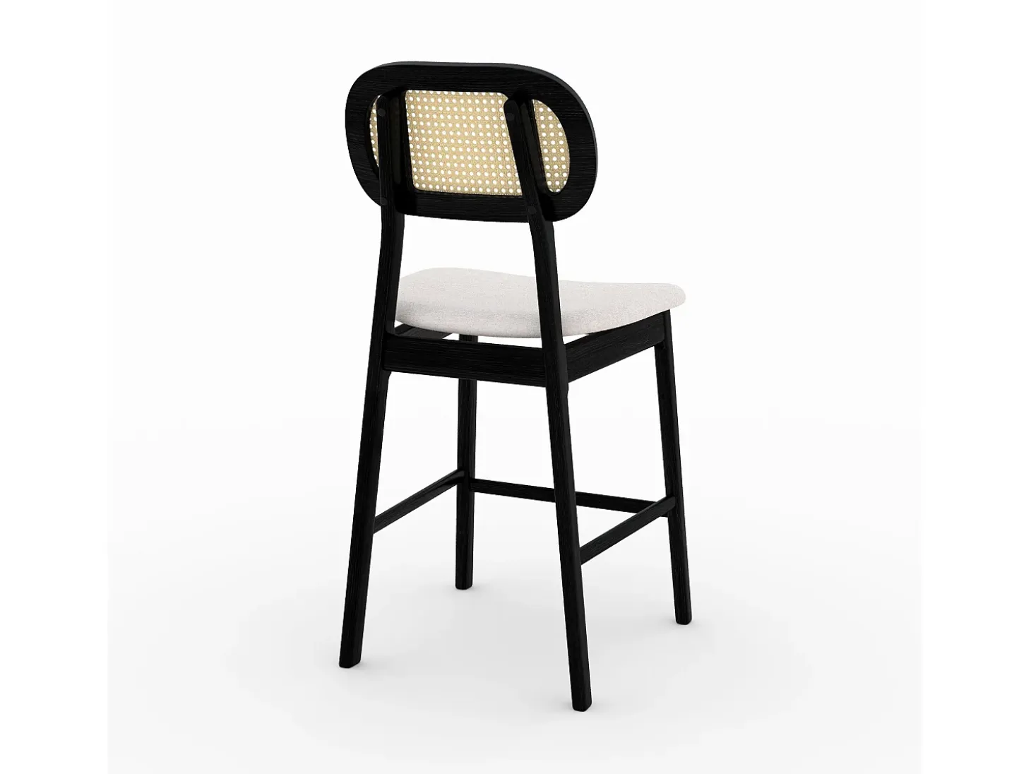 Set de 2 sillas para isla central en tela beige 64,5 cm - Maria