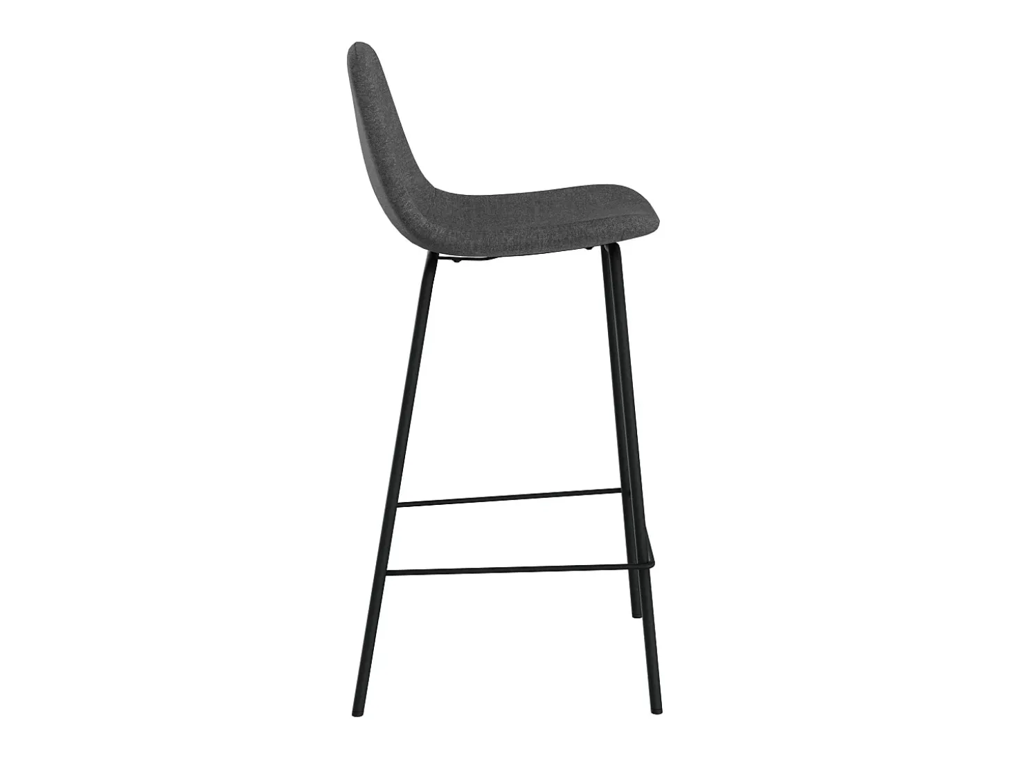 Set de 2 sillas para isla central en tela gris oscuro 65 cm - Henrik