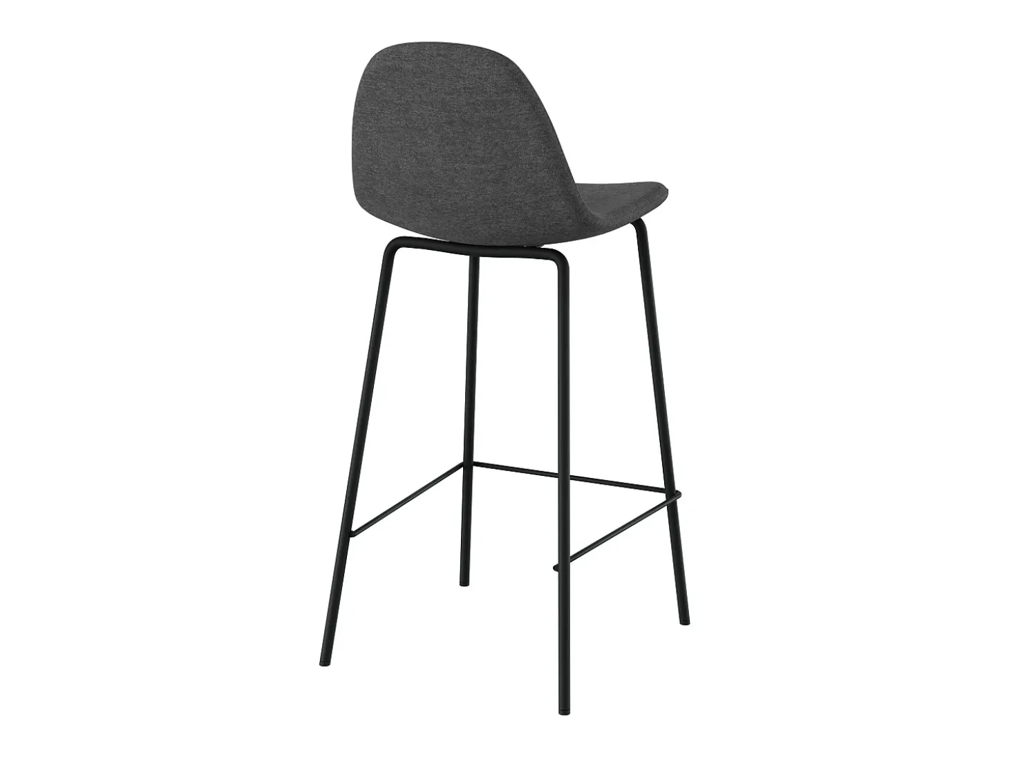 Set de 2 sillas para isla central en tela gris oscuro 65 cm - Henrik