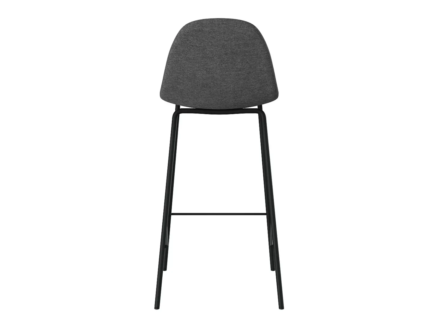 Set de 2 sillas para isla central en tela gris oscuro 65 cm - Henrik
