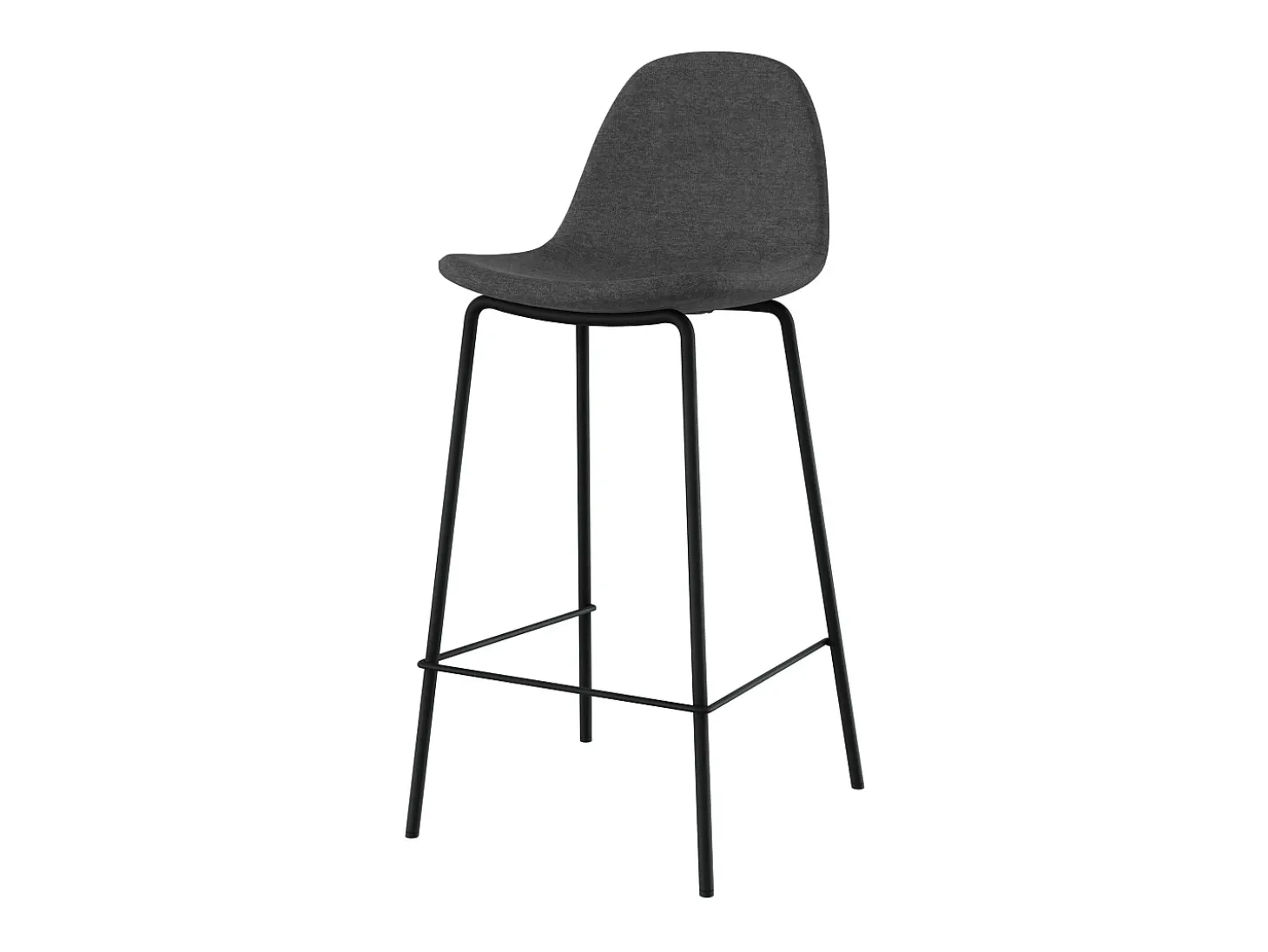 Set de 2 sillas para isla central en tela gris oscuro 65 cm - Henrik