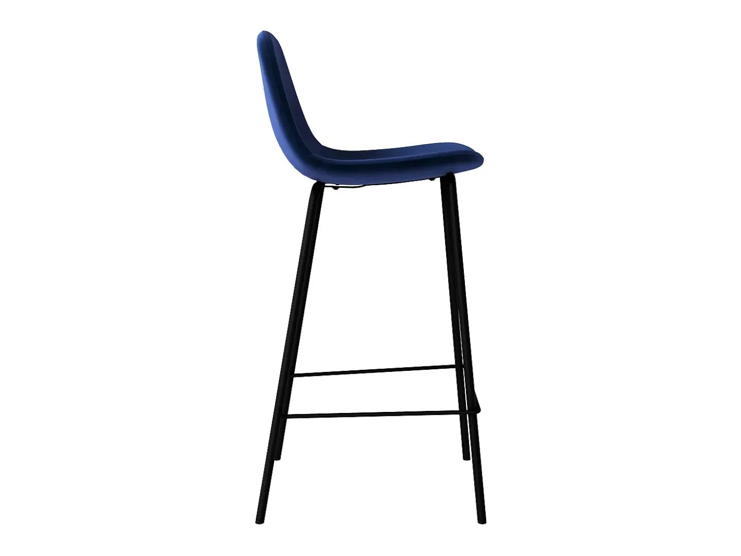 Set de 2 sillas para isla de cocina en terciopelo azul oscuro 65 cm - Henrik