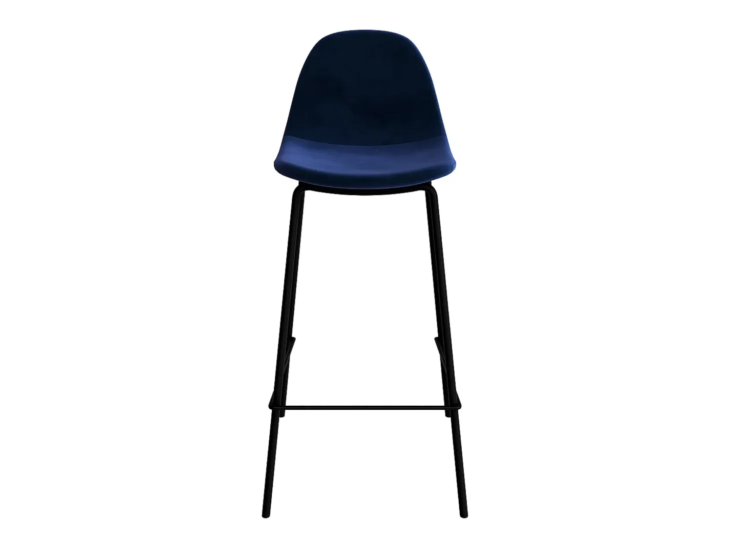Set de 2 sillas para isla de cocina en terciopelo azul oscuro 65 cm - Henrik